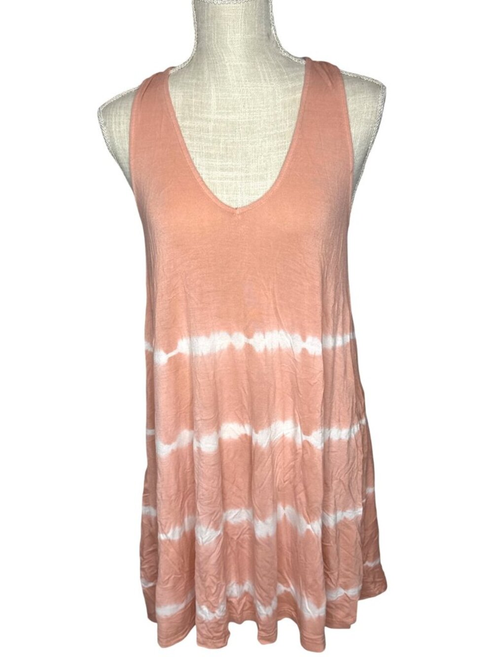 Ocean Drive Tie-Dye Sleeveless Dress With Lace-Up Back M